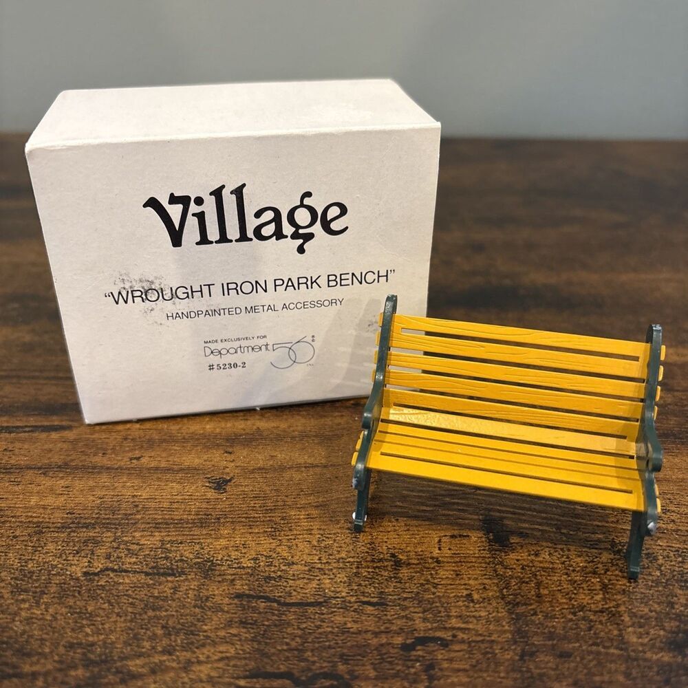 Dept 56 Heritage Village Accessory #52302 Wrought Iron Park Bench Christmas